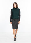 Boucle Turtle Neck in Green/Black