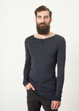 Cotton Henley in Blue Grey